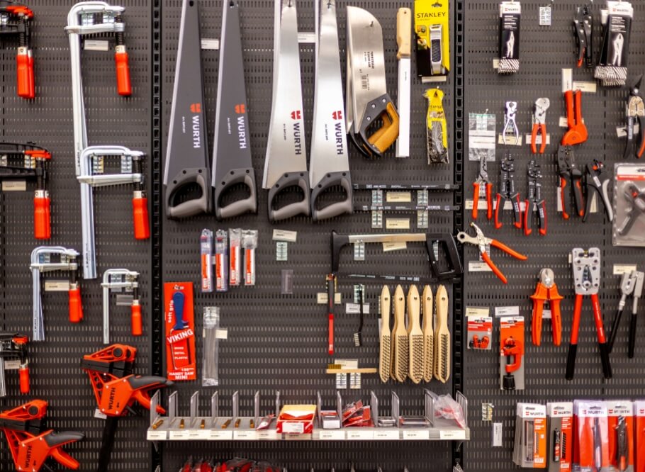 Würth butiksvæg med værktøj
